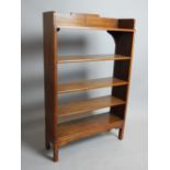 Oak open free standing bookshelves, three adjustable, c. 1930s, 85cm w.