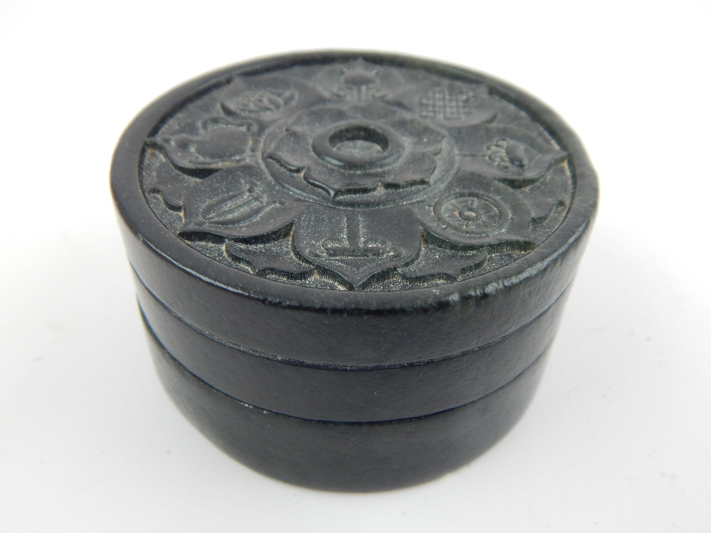 Chinese soapstone seal and circular ink stone box. - Image 3 of 3