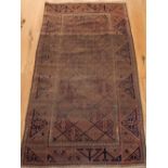 Baluch rug, of geometric star design, fringed, 160 x 95cm.