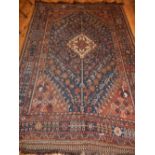 Qashqai rug, traditionally decorated with geometric and stylised floral design, 190cm w.