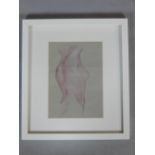 Tanya Moderscheim, pencil and pastel on paper of a naked female torso,