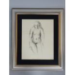 Pordenone Montanari (Italian b 1937) Nudino 1998, charcoal on paper, label verso, 38 x 48 cm.