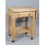 Contemporary kitchen butcher's block, mobile unit by Servis, drawer, vegetable,