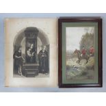 Two framed and two unframed items comprising print, a photograph,