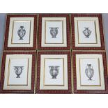 After Henry Moses, set of six engravings of urns from the Select Greek and Roman Antiquities series,