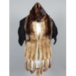 Ladies blond mink cape, together with four wraps and five hats.