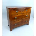 Victorian mahogany four drawer chest of drawers on bracket feet, 104cm w.