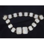 Chinese white metal and mother-of-pearl belt,
