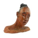 British, 20th/21st C, local Chiswick sculptor/potter, 'Vanessa', terracotta bust of a ballerina,