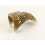 Chinese jade hair clasp, geometric carving, 8.2cm h.