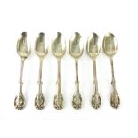 A large quantity of Antique Sterling Silver dessert spoons by various makers of various dates.