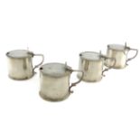 Four Antique Victorian Sterling Silver mustard pots by George Richards Elkington, London 1867.