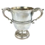 Antique George II Irish Sterling Silver twin handled cup probably by Robert Calderwood,