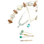 A large collection of hardstone, topaz, aquamarine,