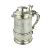 Antique George II Sterling Silver lidded tankard by John Swift, London 1750.