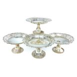 Four Antique Victorian Sterling Silver tazzas / comport dishes by Goldsmiths & Silversmiths Company