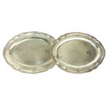 Pair of Antique George III Sterling Silver meat / poultry serving dishes by James Young,