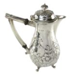 Antique Victorian Sterling Silver hot water jug by William Hutton & Sons, Sheffield 1897.