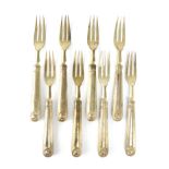 Forty-six Antique Sterling Silver fruit / dessert forks by Goldsmiths & Silversmiths Company Ltd,