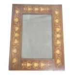 20th century bird's eye maple inlaid picture frame, with scrolling leaf decoration,