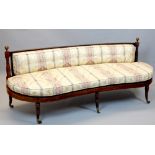 Victorian rosewood and simulated rosewood curved settee,