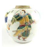 Late 19th/early 20th century Chinese famille verte ovoid vase,