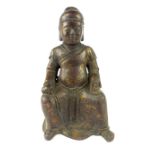 Chinese parcel gilt bronzed metal seated Buddha, 22cm h.