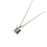 Chopard 'Happy Diamond' 18ct white gold pendant, the bevelled square pendant centred with a square