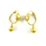 Pair of Roman 22ct yellow gold earrings.