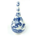 Chinese blue and white baluster vase with dragon and pearl decoration 32 cm H