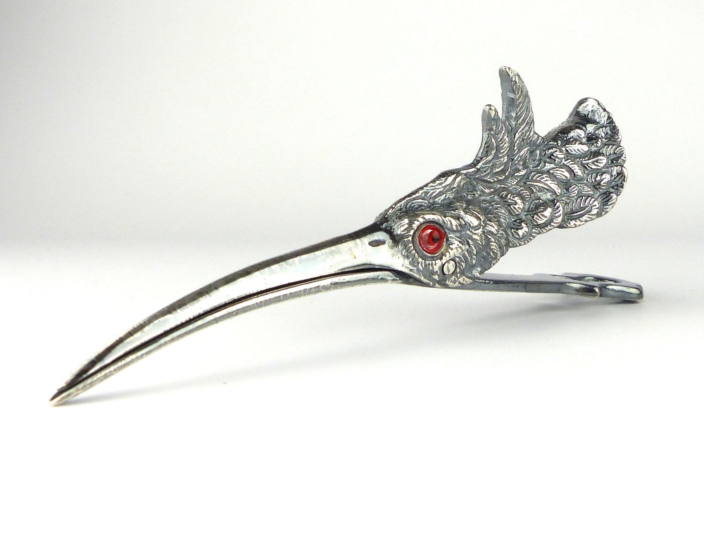 Silver plated paper clip modelled as the head of a water-bird, - Image 5 of 6