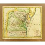 A rare late 18th C French engraved and hand coloured map of a part of the east coast of America,