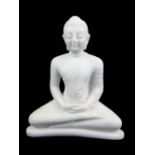 Reconstituted white stone figure of Buddha, 13.