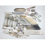 Quantity of plated flatware, including boxed sets.