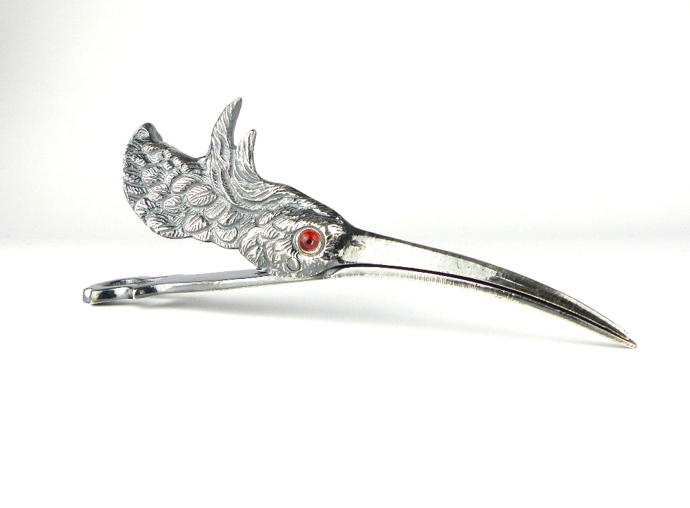 Silver plated paper clip modelled as the head of a water-bird, - Image 3 of 6