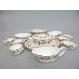 Royal Worcester 'Royal Garden' pattern table, tureen, serving ovals and platters, gravy,