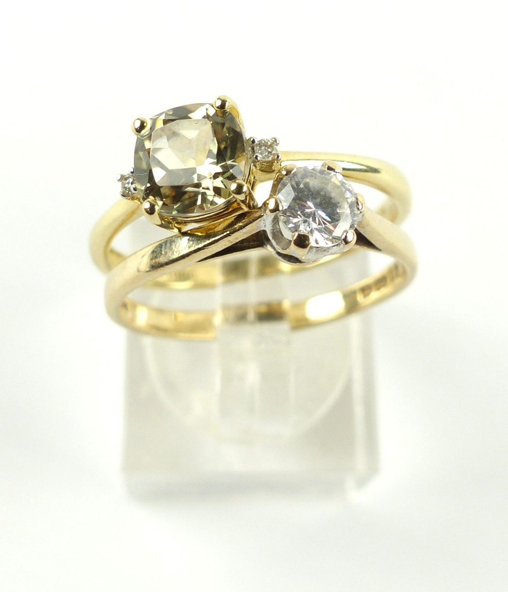 18ct yellow gold diamond solitaire ring the collet set stone approx 0. - Image 7 of 8
