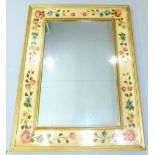 India Jane floral mirror, gilt border, trailing rose decoration, overall 122.5 x 93cm.