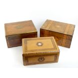 Victorian rosewood and brass bound travelling box,