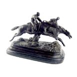 Horse racing interest: after Paul Louis Emile Loiseau-Rousseau (France 1861-1927) bronze,