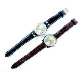 Camy gentleman's wrist watch, the silver dial with baton and Arabic numerals,