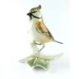 Karl Ens model of a crested tit, perched on a branch,