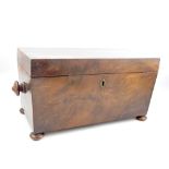 Victorian mahogany two division tea caddy,