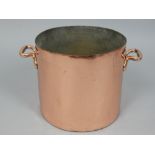 Copper stock pot, twin handles, embossed Royal .E.S, 27.5x 31cm dia.