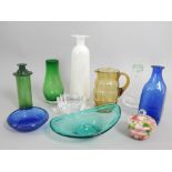 Studio and Art glassware, vases, dishes,