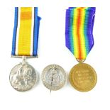 First World War medal pair awarded to PTE C Simpson W. Rid.