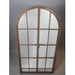 Arch frame contemporary garden mirror with lattice double door effect 170 x 90 cm.