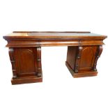 Victorian mahogany pedestal sideboard,