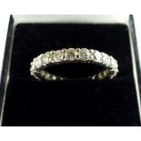 14ct white gold and cubic zirconia eternity ring, size R/S 3.