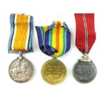 First World War medal pair awarded to SJT R H Curle R Fus and a German 1941 / 42 Winterschlacht
